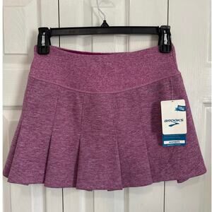 Brooks NWT Wool Blend Pleated Active Joyride Skirt in Heathered Currant Size M